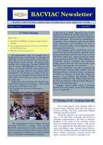 RACVIAC Newsletter REGIONAL ARMS CONTROL VERIFICATION AND IMPLEMENTATION ASSISTANCE CENTRE Volume 1, Issue 1  7th MAG Meeting