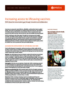 Increasing Access to Lifesaving Vaccines: PATH Closes the Immunization Gap Through Innovation and Collaboration