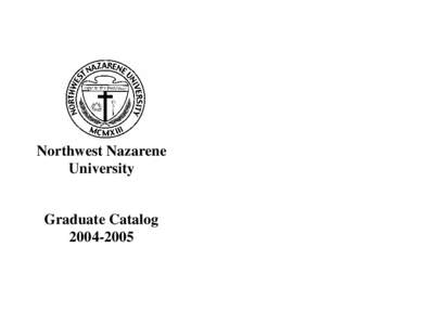 Northwest Nazarene University Graduate Catalog[removed]