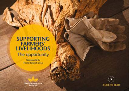 SUPPORTING FARMERS’ LIVELIHOODS The opportunity Sustainability Focus Report 2014