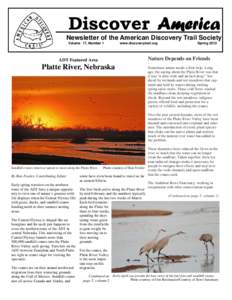 Discover America Newsletter of the American Discovery Trail Society Volume 17, Number 1 ADT Featured Area