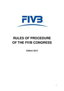 Rules of Procedure of FIVB Congress