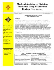 Medical Assistance Division Medicaid Drug Utilization Review Newsletter Volume 7 Issue 1  1st Quarter 2013
