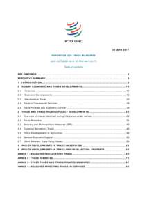 30 June 2017 REPORT ON G20 TRADE MEASURES (MID-OCTOBER 2016 TO MID-MAYTable of contents KEY FINDINGS ................................................................................................................