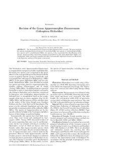 SYSTEMATICS  Revision of the Genus Agaporomorphus Zimmermann