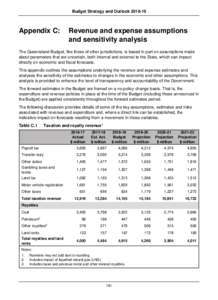 Budget Strategy and OutlookAppendix C: Revenue and expense assumptions and sensitivity analysis
