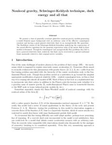 Nonlocal gravity, Schwinger-Keldysh technique, dark energy and all that A. O. Barvinskya ∗ a  Theory Department, Lebedev Physics Institute