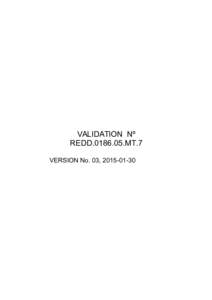 VALIDATION Nº REDDMT.7 VERSION No. 03,  Relatório de Verificação e Validação INBECAS