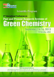 Scientific Program 2nd International Conference on Past and Present Research Systems of  Green Chemistry