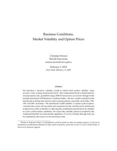 Business Conditions, Market Volatility and Option Prices Christian Dorion∗ McGill University 