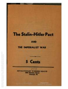 The Stalin-Hitler Pact and the Imperialist War.