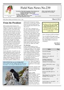 Field Nats News No.239 Newsletter of The Field Naturalists Club of Victoria Inc. Understanding Our Natural World Est. 1880