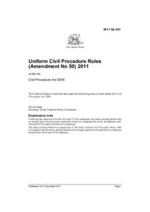 2011 No 631  New South Wales Uniform Civil Procedure Rules (Amendment No