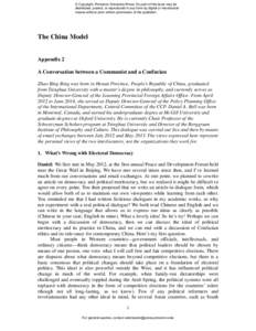 The China Model: Political Meritocracy and the Limits of Democracy - Appendix 2