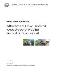 Coastal Protection and Restoration Authority 150 Terrace Avenue, Baton Rouge, LA 70802 |  | www.coastal.la.gov 2017 Coastal Master Plan  Attachment C3-6: Gadwall,