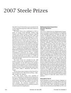 2007 Steele Prizes, Volume 54, Number 4