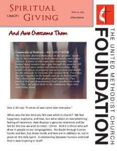 Spiritual Giving UMCF’s  June 22, 2013