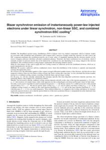 Blazar synchrotron emission of instantaneously power-law injected electrons under linear synchrotron, non-linear SSC, and combined synchrotron-SSC cooling