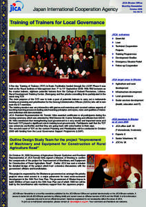 JICA Bhutan Office Monthly Newsletter October 2009 VolTraining of Trainers for Local Governance