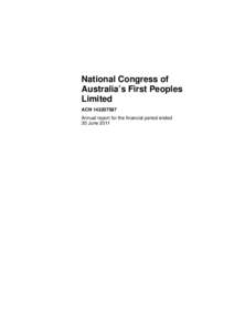 Microsoft Word - National Congress of Australia s First Peoples Accounts 2011 V2