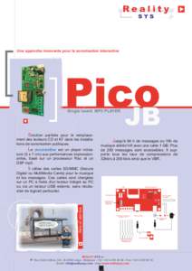 Une approche innovante pour la sonorisation interactive  Pico P Pi JB