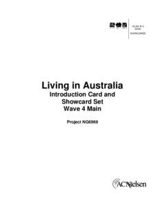 HILDA W 4 MAIN SHOWCARDS Living in Australia Introduction Card and