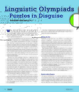 Linguistic Olympiads Puzzles in Disguise by Margarita Misirpashayeva W
