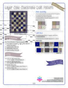 Shor  Layer Cake Checkmate Quilt Pattern tcut