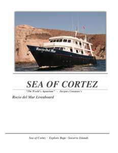 SEA OF CORTEZ “The World’s Aquarium” - Jacques Cousteau’s Rocio del Mar Liveaboard  Sea of Cortez ∙ Explore Baja ∙ Socorro Islands
