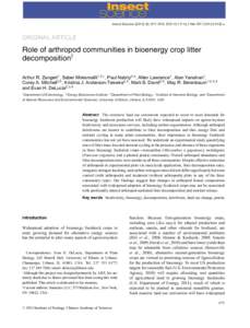 Role of arthropod communities in bioenergy crop litter decomposition