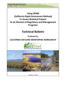 Application of CRAM and Wetland Tracker for Wetland Regulatory and Management Programs