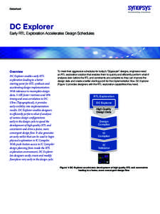 Datasheet  DC Explorer Early RTL Exploration Accelerates Design Schedules  Overview