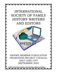 ISFHWE 2005 MEMBER PROMOTION PROJECT CATALOG