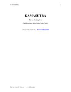 KAMASUTRA  1 KAMASUTRA (The Art of making Love)