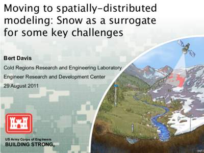 Moving to spatially-distributed modeling: Snow as a surrogate for some key challenges Bert Davis Cold Regions Research and Engineering Laboratory Engineer Research and Development Center