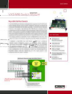 3000 SERIES  VXS-M16 Switch Module Myri-10G 16-Port Switch The VXS-M16 Switch Module is designed to support a small FastCluster 3000 SERIES 8-slot system (VXS collapsed dual-star architecture)