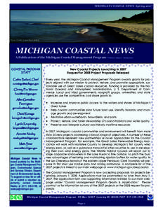 MICHIGAN COASTAL NEWS Spring[removed]Photo Credit: Karen Best MDEQ MICHIGAN COASTAL NEWS A Publication of the Michigan Coastal Management Program