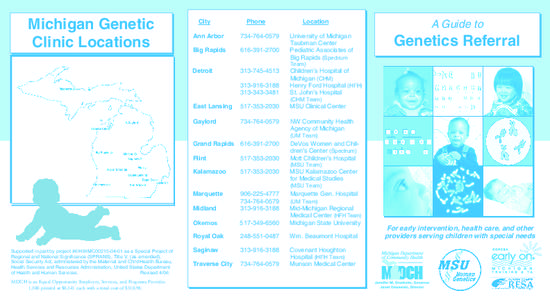 Michigan Genetic Clinic Locations City  Phone