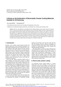 MATEC Web of Conferences 4 0,  ) DOI: m atecconf0 4  C Owned by the authors, published by EDP Sciences, 2016  A Study on the Exploration of Electrostatic Powder Coating Materials