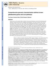 Epigenetics / Cancer research / DNA / Mutation / The Cancer Genome Atlas / DNA methylation / COSMIC cancer database / Glioblastoma multiforme / Methylation / Biology / Genetics / Medicine