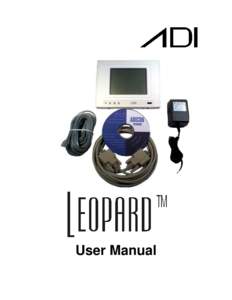 User Manual  Table Of Contents 1  Welcome to the Leopard™....................................................... 4