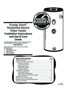 ®  Energy Smart® Residential Electric Water Heater