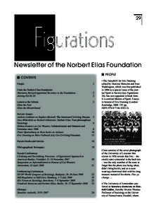 29  Newsletter of the Norbert Elias Foundation PEOPLE  CONTENTS