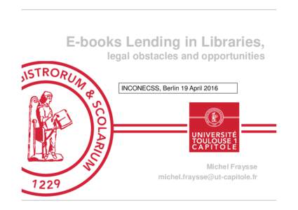 E-book lending in Libraries