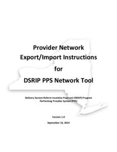 DSRIP PPS Network File Export Import Instructions