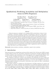 Genome Informatics 16(2): 3–Qualitatively Predicting Acetylation and Methylation Areas in DNA Sequences