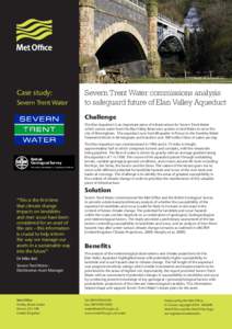 Photo: kevin skidmore  Case study: Severn Trent Water  Severn Trent Water commissions analysis