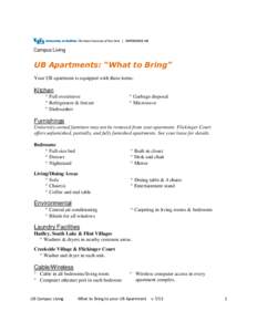 UB Residence Hall Move In Check List (PDF)