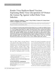 SUPPLEMENT ARTICLE  Kunjin Virus Replicon-Based Vaccines Expressing Ebola Virus Glycoprotein GP Protect the Guinea Pig Against Lethal Ebola Virus Infection