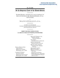 NoIn the Supreme Court of the United States ESTHER KIOBEL, INDIVIDUALLY AND ON BEHALF OF HER LATE HUSBAND , D R . BARINEM K IOBEL , ET AL ., PETITIONERS